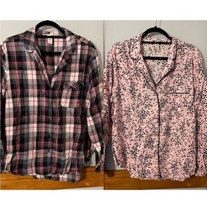 Victoria’s Secret Set of Two Long Sleeve Button Down Pajama Tops